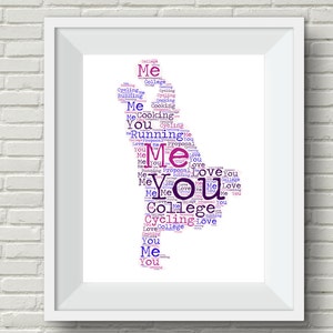 Bride and Groom Custom Print | Customised Wedding Word Cloud | Custom First Dance Print | Personalised Wedding Gift | PRINTABLE Engagement