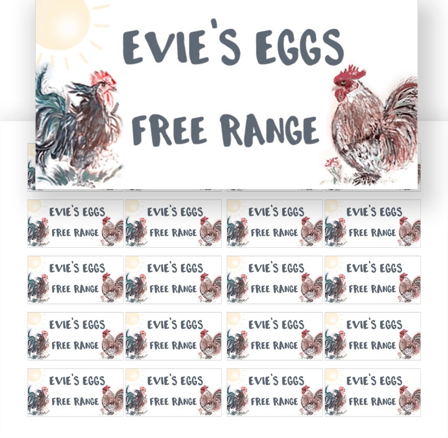 Custom Egg Box Labels With Artwork Smallholder Egg Sales Stickers Hens Eggs Labels Free Range