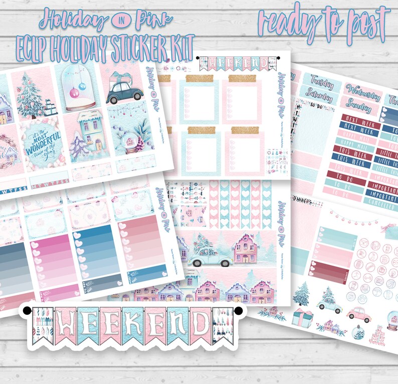 ECLP Christmas Sticker Kit, Erin Condren Vertical Planner Ready Printed ...