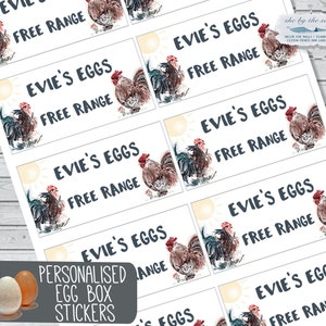 Custom Egg Box Labels with artwork | Smallholder Egg Sales Stickers | Hens Eggs Labels | Free Range Egg Labels | Farmers Market Stickers