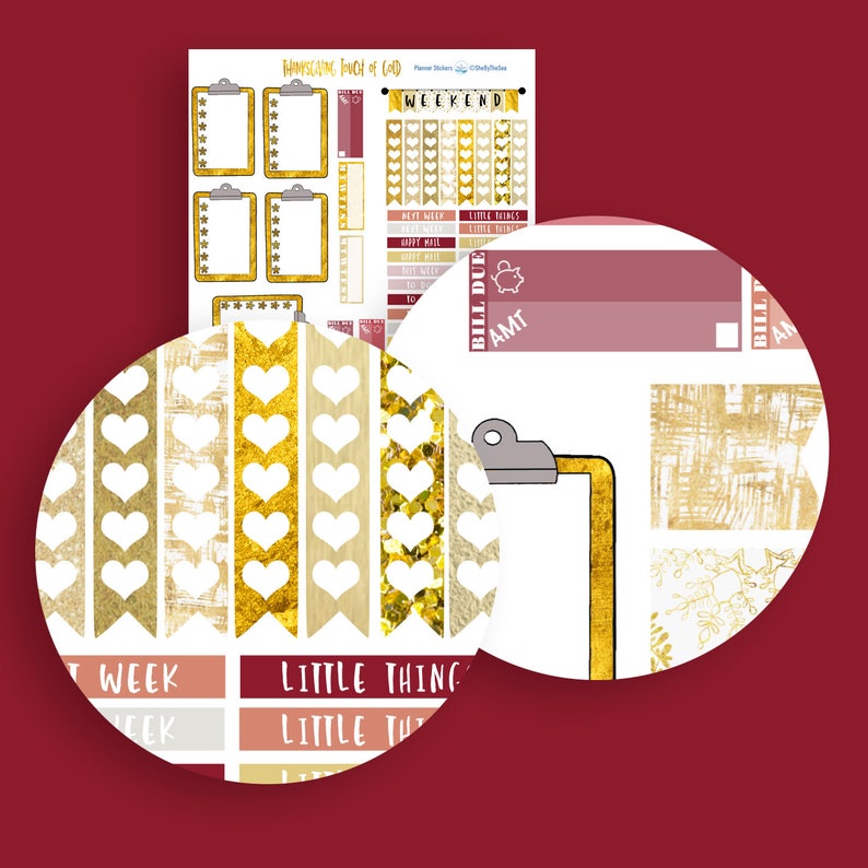 Create 365 Planner Stickers touch Of Gold HP Planner Kit Gratitude Create 365 planner stickers touch of gold hp planner kit gratitude