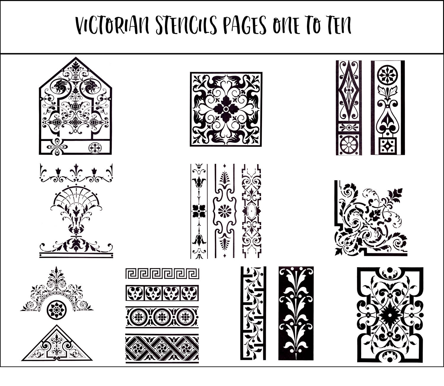 Large Victorian Stencils, PNG Files, Transparent PNG Files, Large ...