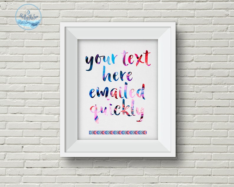 PRINTABLE Custom word art digital download, Your Words, Rainbow typography Art, printable wall art, printable personalised quote, home decor image 2