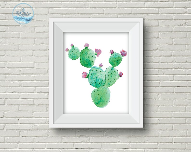 Succulent Wall Art, Printable Cactus, Succulent Print Art, Aquarelle Cactus Art Print, Botanical Print, Cactus Wall Decor, Digital Download image 1