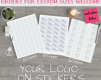 Rectangle Custom Stickers, Custom Logo Stickers, Product Labels, Personalised Sticker Sheet 8 x 10, Oblong Product Labels, Business Stickers