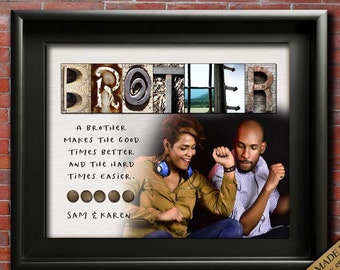 Photo Portrait Brother Gift from Sister Big Brothers Little Sisters Custom Made Art Print
