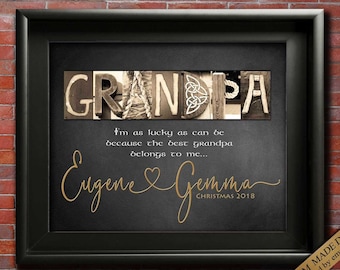 Grandfather Gift, Grandpa Gifts Grandparents Fathers Day Baby Announcement Personalized Print