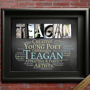 Gender Name Sign Wall Art Décor Teagan Personalized Gift Typography Poster Printable Name Meaning 4 Digital Prints ANY Boy or Girls NAME A-Z