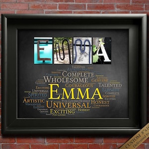 Emma Name Sign Wall Art Décor Personalized Gift Typography Poster Printable Letter Art Name Meaning - 4 Digital Prints - ANY NAME A-Z