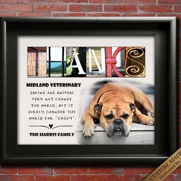 Veterinarian Gift Vet Tech Gift for Veterinary Wall Art, Vet Thank You Gift Vet Tech Week Appreciation Pet Loss Recovery with Your Pet Photo