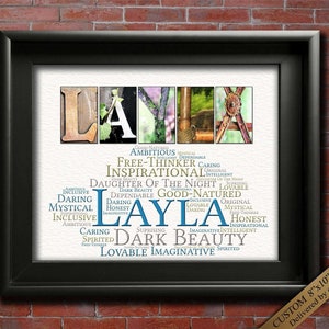 Layla Name Sign Wall Art Décor Personalized Gift Typography Poster Printable Letter Art Name Meaning, 4 Digital Prints ANY NAME A-Z