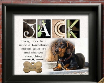 Weiner Dog Dachshund gifts, Dachshunds Memorial Gift, Loss of Weiner Photo Portrait Wall Art