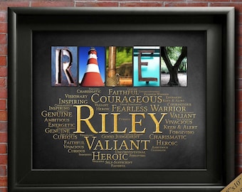 Bestie Name Sign Wall Art Décor Personalized Riley Typography ANY NAME MEANING A-Z