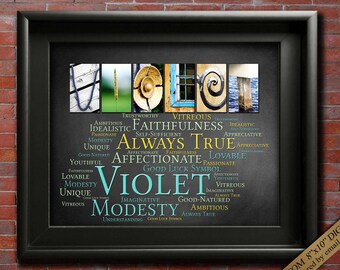 Female Name Sign Personalized Gift Poster Letter Art Name Meaning ANY NAMES A-Z