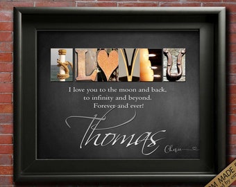 Engagement Gift for Couple, Anniversary Gifts, Valentines Day - I Love U Wall Art Print