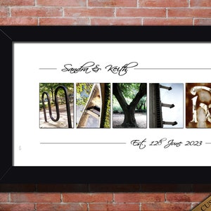Cadeau de mariage personnalisé pour frère, cadeau de mariage pour soeur, anniversaire de mariage nom de famille alphabet art cadeau numérique personnalisé
