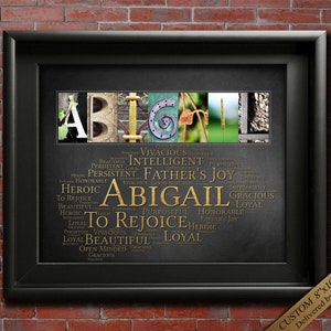 Names beginning with A Sign Wall Art Décor Personalized Gift Typography Poster Print Abigail Ayla Name Meaning 4 Digital Prints ANY NAME A-Z