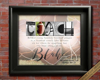 Custom Football Coach Gift Football Gift Team Mom Coach gifts Football American Football Coaches Gift Thank You Coach Printable