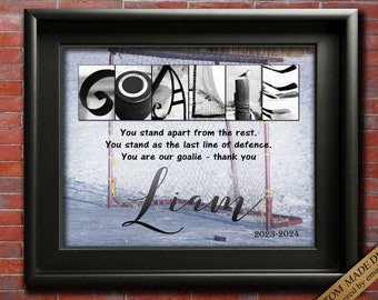 Hockeytorhütergeschenk, personalisierter Torhüterpreis, Teamgeschenke für Eishockeytorhüter