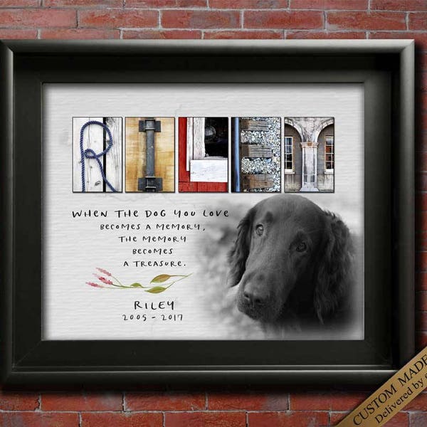 Gift for Dog Memorial gift idea Personalized dog memorial plaque in Memory of Dog Memorial Dog Photo Custom dog Memorial Art Dog Remembrance
