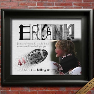 Fußballspieler Geschenk, Sportgeschenk, Fußball Geschenkideen, High School Fußball Jugend Fußballmannschaft Geschenk Fußballkunst, druckbare Fußball Drucke