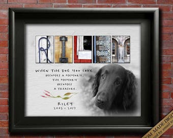 Gift for Dog Memorial gift idea Personalized dog memorial plaque in Memory of Dog Memorial Dog Photo CUSTOM dog Memorial Art Dog Remembrance