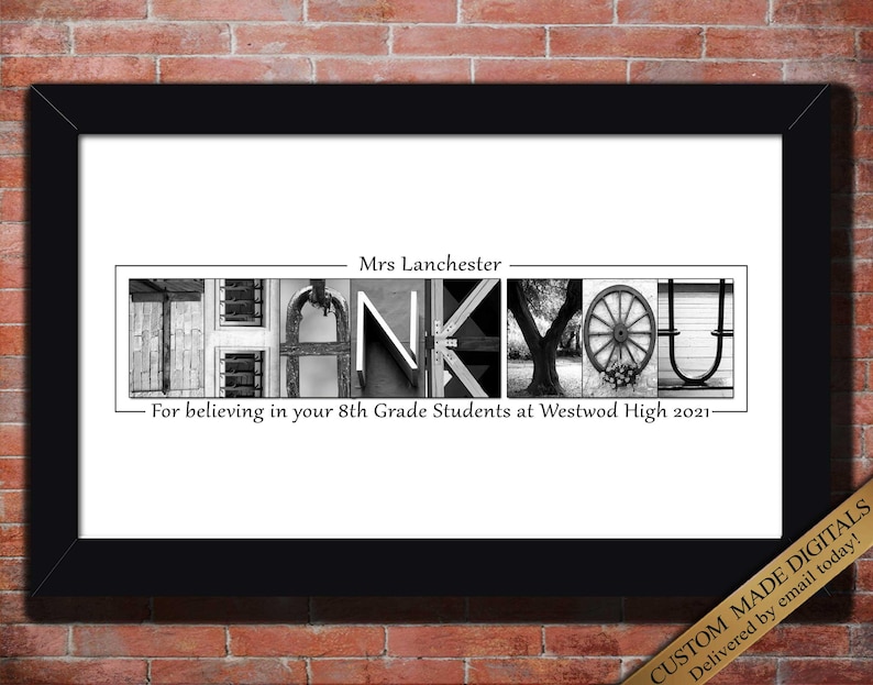 Thank you teacher gift high school, middle school, kindergarten