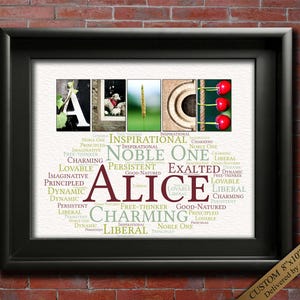 Gifts for Girls Custom Name Meaning - 4 Digital Prints Alice Alyssa Alisa Alicia Alyss Allie Alysa Aly Allyssa Assyla Alissa or ANY NAME A-Z
