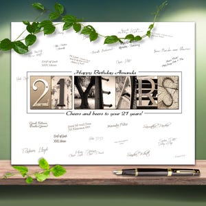 Girls 21st Gift for his twenty her birthday 21 years for all the family and friends to sign