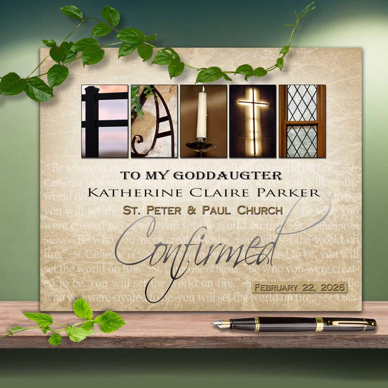 Religious Faith Gifts for Confirmation boys and Girls Personalized Prints
