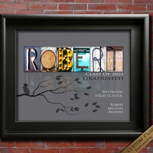 Personalized Gift for his graduation for grandchild custom made.