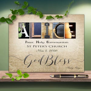 Personalized First Communion Gift Custom 1st Communion Gifts Catholic Lutheran Church Boy & Girl Printable