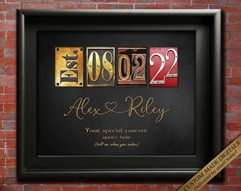 4th Anniversary Gifts for Husband Wife Wood Fourth Wedding Gift Couples ALL YEARS Personalized