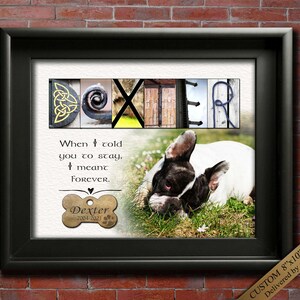 dog memorial gift with meaningful quote and pet portrait photo