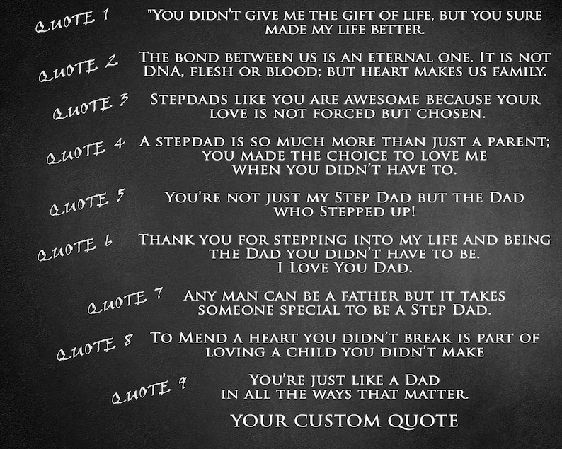 Quotes for Step Dad for Christmas, Step Dad gift for Birthday Custom Made Printable for Etsy CreateAnameArt Shop