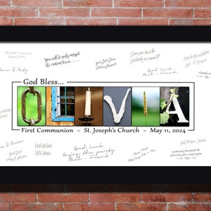 First Holy Communion Gift for Communion, First Communion Boy First Communion Girl Communion Decoration Communion Party Guest Book