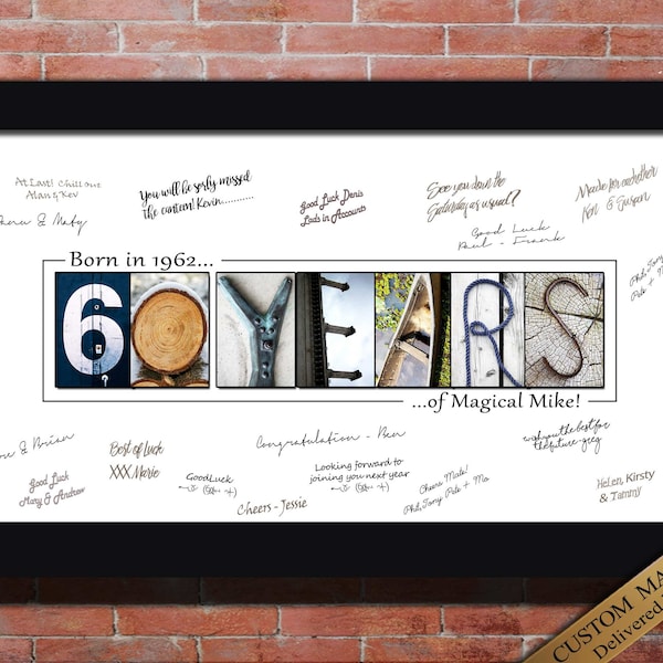 Happy 60th Birthday Gift Men Dad 60th Party Decorations to sign man Card Alternative