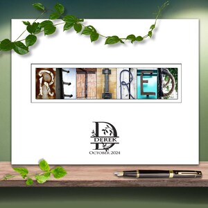Gift for Retirement Party Guestbook Sign Signable Poster Print Designer Quality Monogram Company Logo image 6