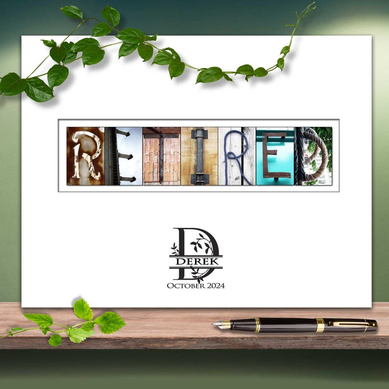 Gift for Retirement Party Guestbook Sign Signable Poster Print Designer Quality Monogram Company Logo image 6
