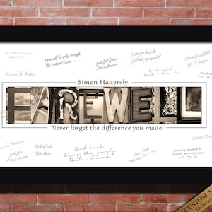 Farewell we will miss you Guest Signing gift for work going away party