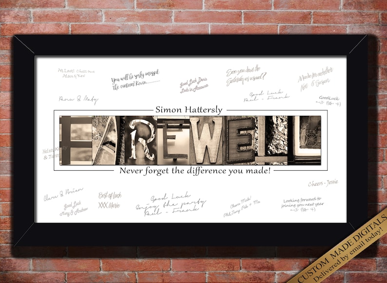 Farewell we will miss you Guest Signing gift for work going away party