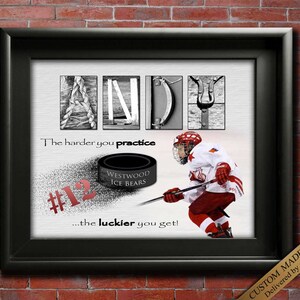 Hockey Player Gift award certificate