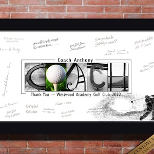 Golf Schild für Trainer Danke Geschenk für Clubspieler zum Unterschreiben.  Golf-Turnier Präsentation Auszeichnung Geschenk Printable Gästebuch