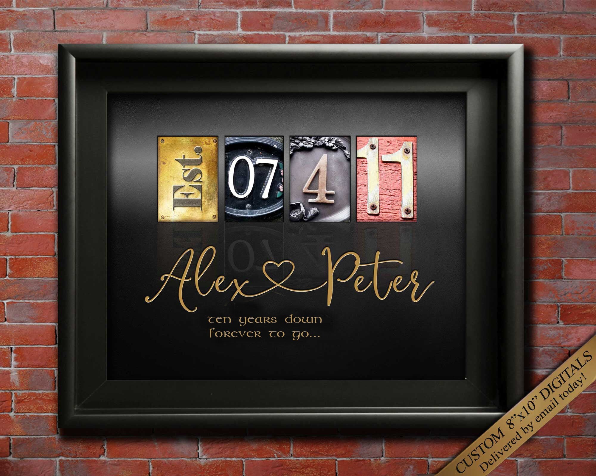 Personalized 10th Anniversary Gift Ideas Tenth Wedding Etsy