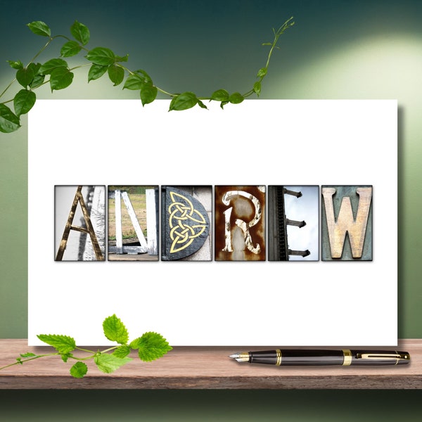 Custom Wall Art Name Gift Andrew Andy Drew Andreas Birthday Farewell Office Home Guest Book Gift - ANY Name - Any Occasion DIGITAL PRINTABLE