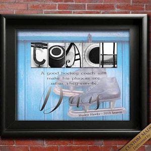 Hockey Coach Gifts Hockey Gift Ideas Hockey Mom Gift Ice Hockey team gift Hockey Party Hockey Coaches Thank You coach appreciation Printable