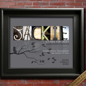 Custom name art Class of 2024 Graduation Gift