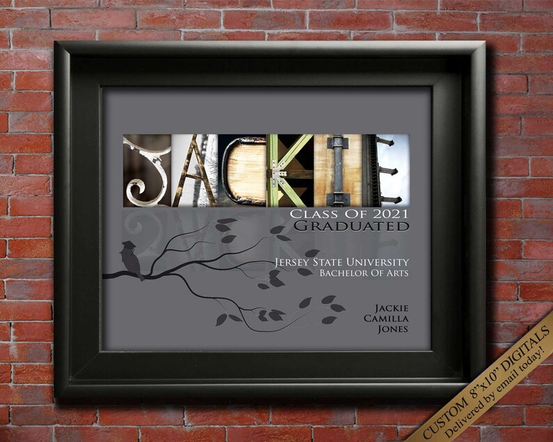 Custom name art Class of 2024 Graduation Gift
