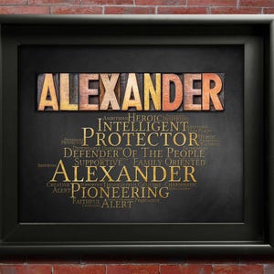Name Sign Gift Printable Alexander Alex Alexandra Alec Alexis Alexa Dorm Art Prints Name Meaning - 4 Digital Art Print ANY NAME A-Z
