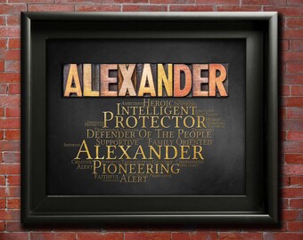 Custom Name Gift like Alexander Alex Alexandra Alec-Alexis-Alexa Dorm Art Prints ANY NAME A-Z